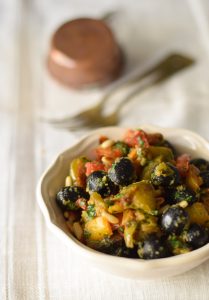peperoni saporiti, ricetta peperoni, peperoni e olive, caponata,